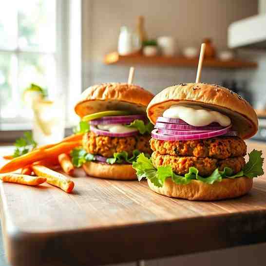 Crispy Vegan Chickpea Burgers - Easy Recipe
